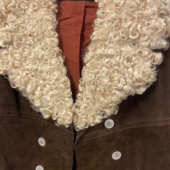 vintage suede leather jacket coat - Picture 3 of 4